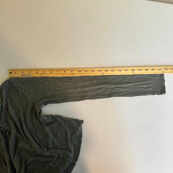 ZARA Women's Exposed Seams Long Sleeve Crop Top Olive Green Size‎ M - Picture 7 of 8